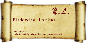 Miokovics Larina névjegykártya